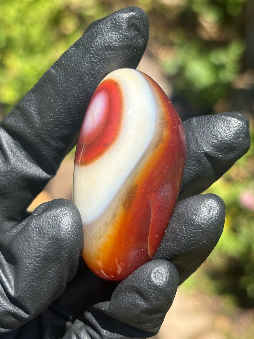 Discounted* Small Sardonyx Crystal Palm Stone with Minor Imperfections